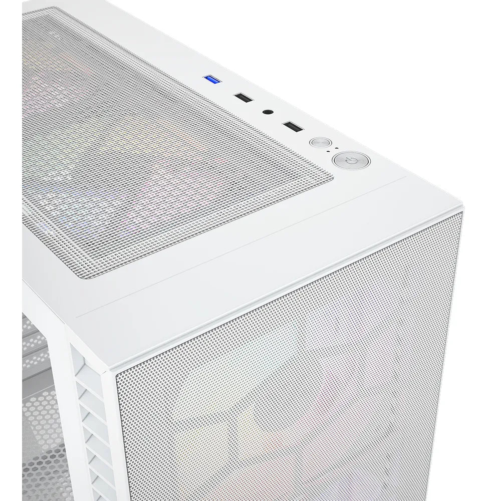 Gabinete Gamer Xyz Airone 100 Mesh White Rgb Blanco