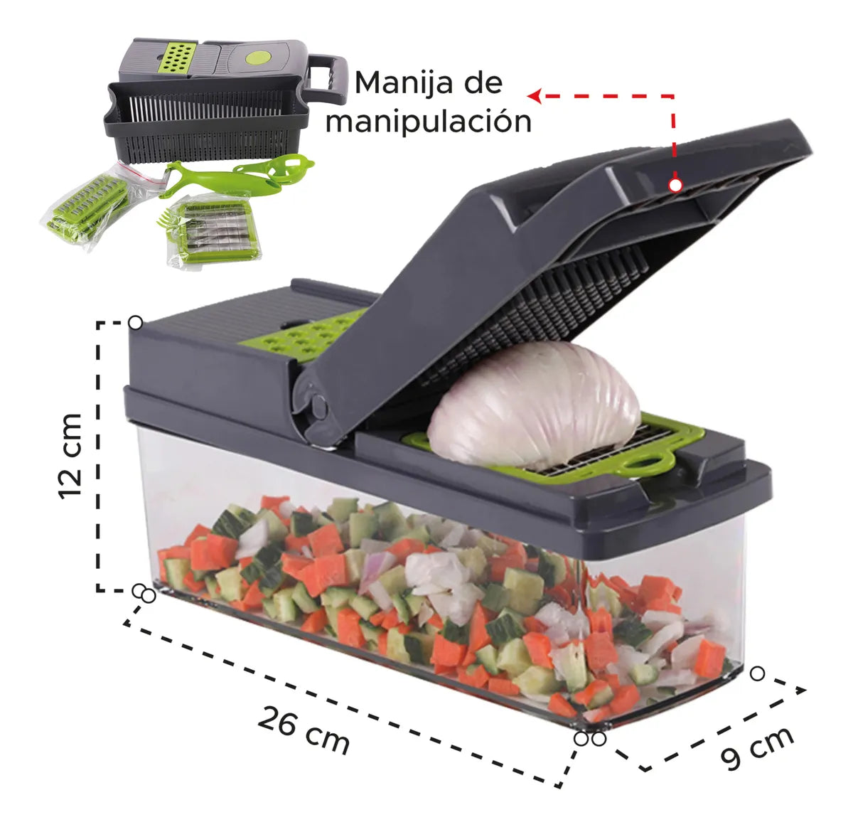 Picador Verduras Vegetales Mandolina Cocina Fácil Chef Casa Gris
