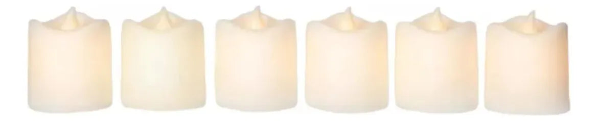 24 Velas Ligeras Electrónicas De Led Con Efecto Llama Luz Amarilla - Cilindro