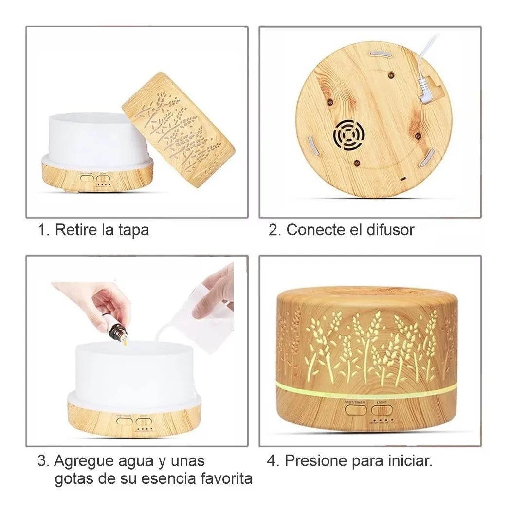Difusor De Aromas Humidificador De Aire 700ml Kp1820+control Color Marrón Claro