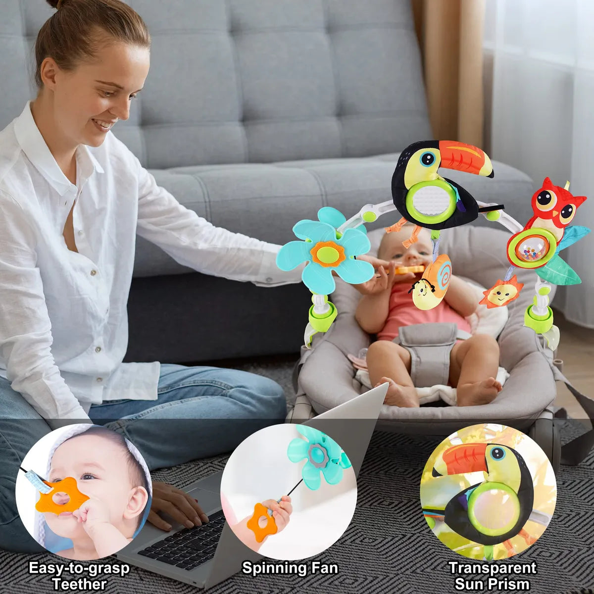 Lynncare Juguetes De Moiss De Arco Ajustable Para Bebs Y Nio