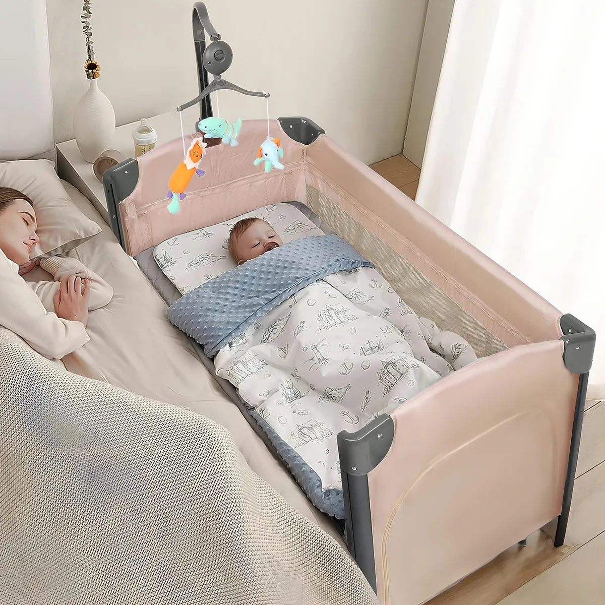 Joymor Moises De Cabecera Para Bebe, Cuna Para Bebe, Corrali