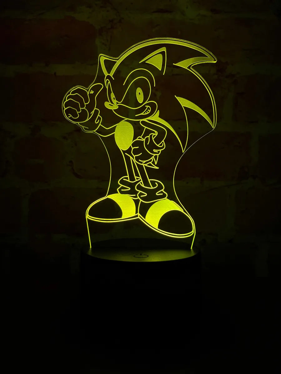 Lámpara De Noche Led Sonic Holograma Decoración Regalo Negro