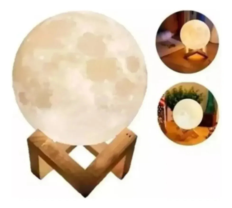 Humificador Difusor Aroma Lámpara Luna Luces Led Eléctrico - Multicolor