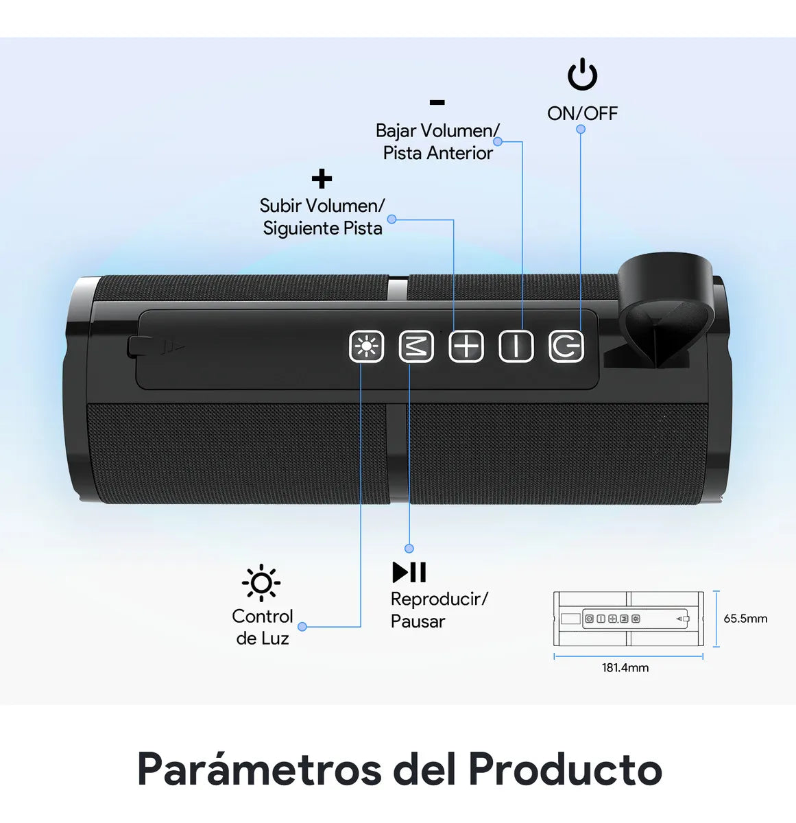 Bocina Bluetooth Portátil 1hora Boc060 Color Negro