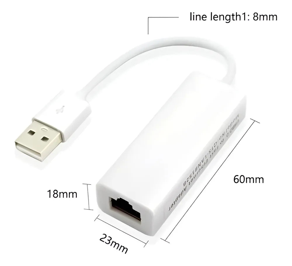 Adaptador Usb Ethernet Red Lan Ethernet Rj45 A Usb 2.0