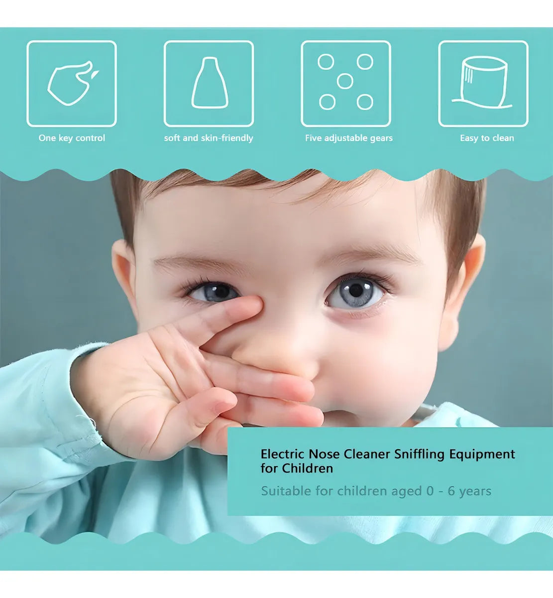 Limpieza nasal automática para aspirador eléctrico para bebés y niños