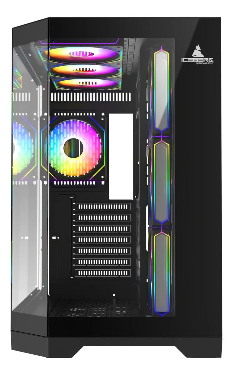 Chasis Iceberg Crystal Edge Negro X7 Fan Argb Maxi Infinity