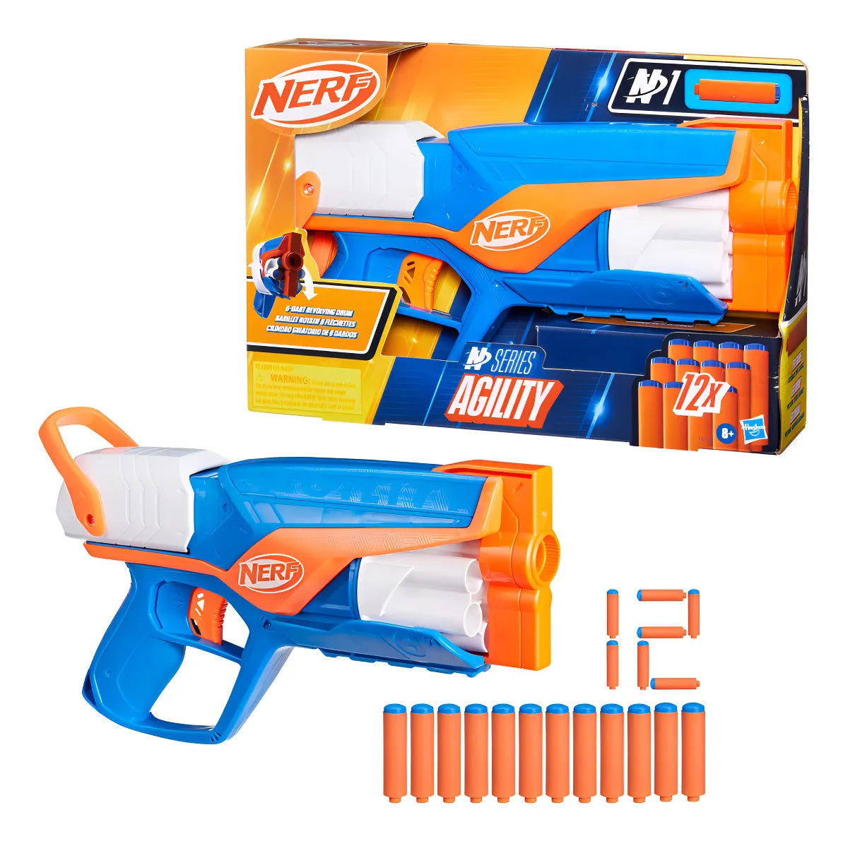 Lanzador Nerf N Series Agility 12 Dardos Color Multicolor