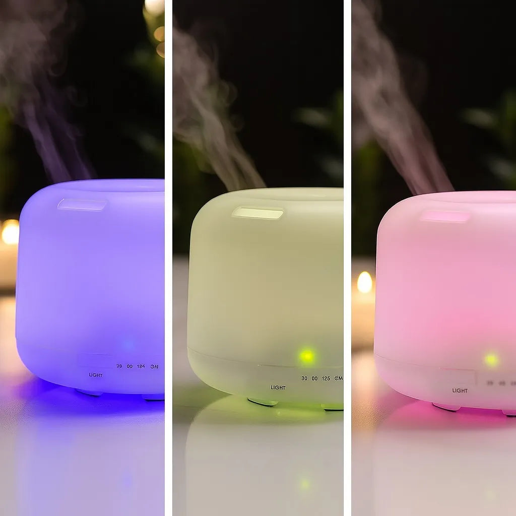 Humidificador Difusor Ultrasonico Led + Esencia + Control - Blanco