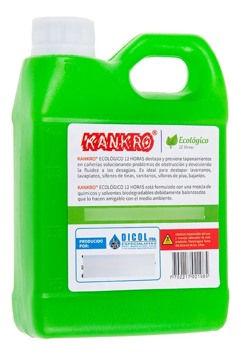 Limpiador Destapador Cañeria Ecológico Kankro 450 Ml Kankro