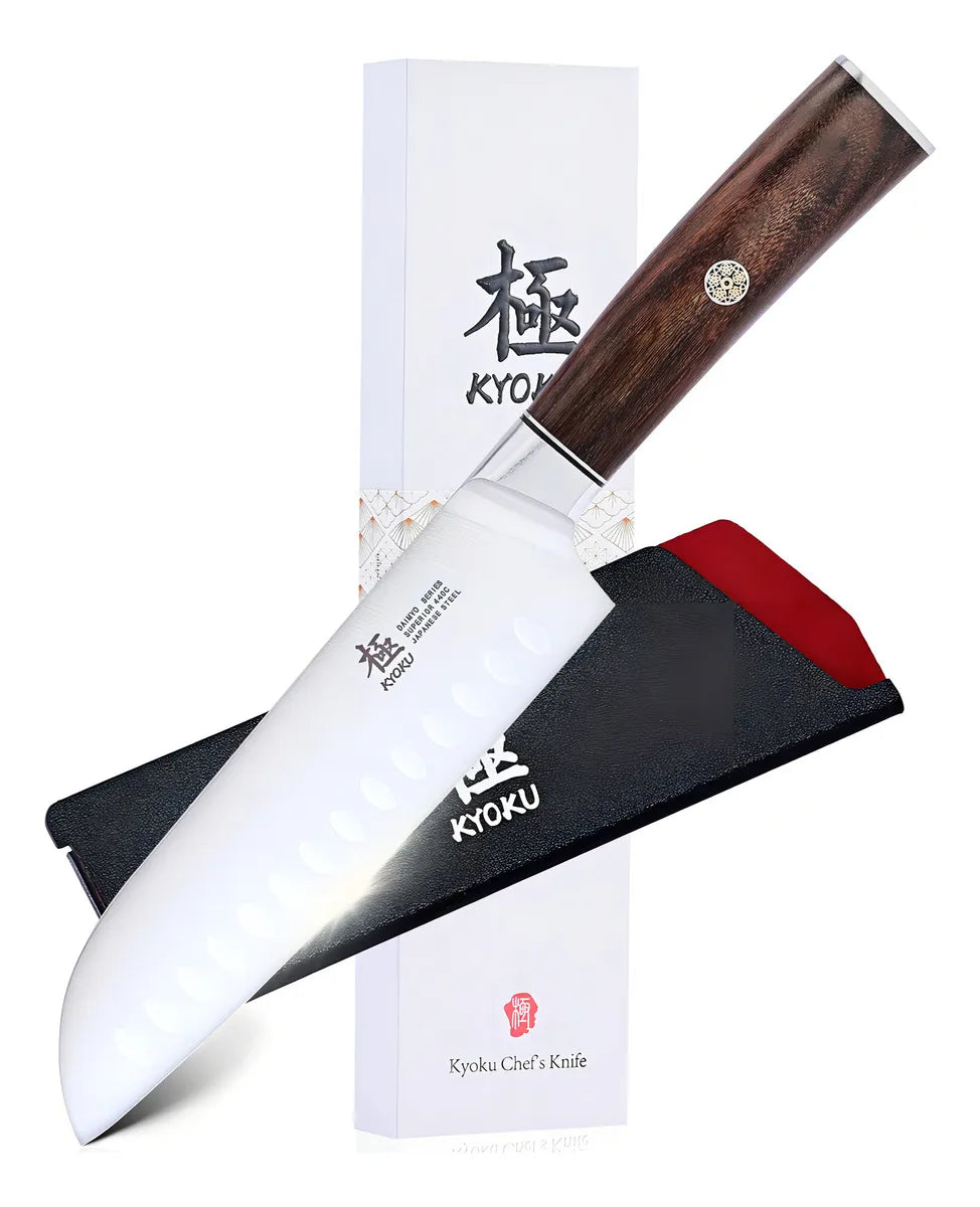 Cuchillo Santoku Japonés 1778 Cm Con Mango De Palisandro