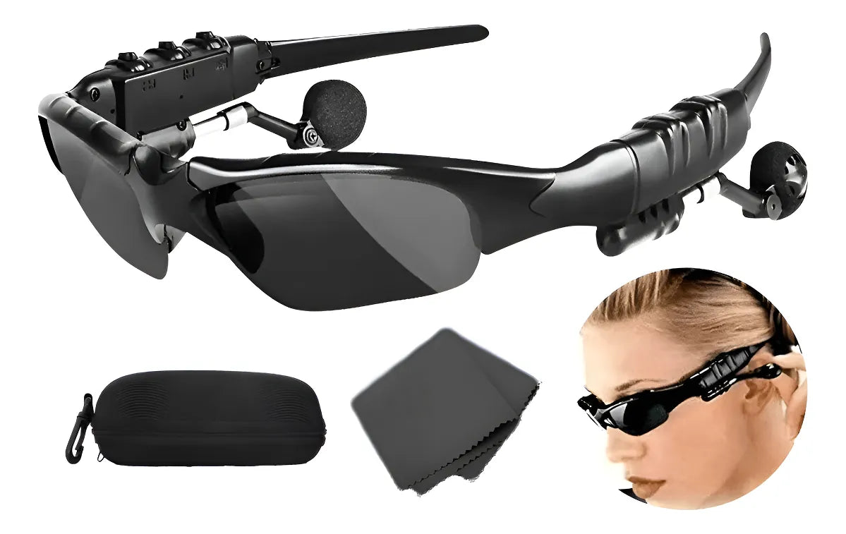 Gafas De Sol Audífonos Mp3 Bluetooth Reducción Ruido Negro