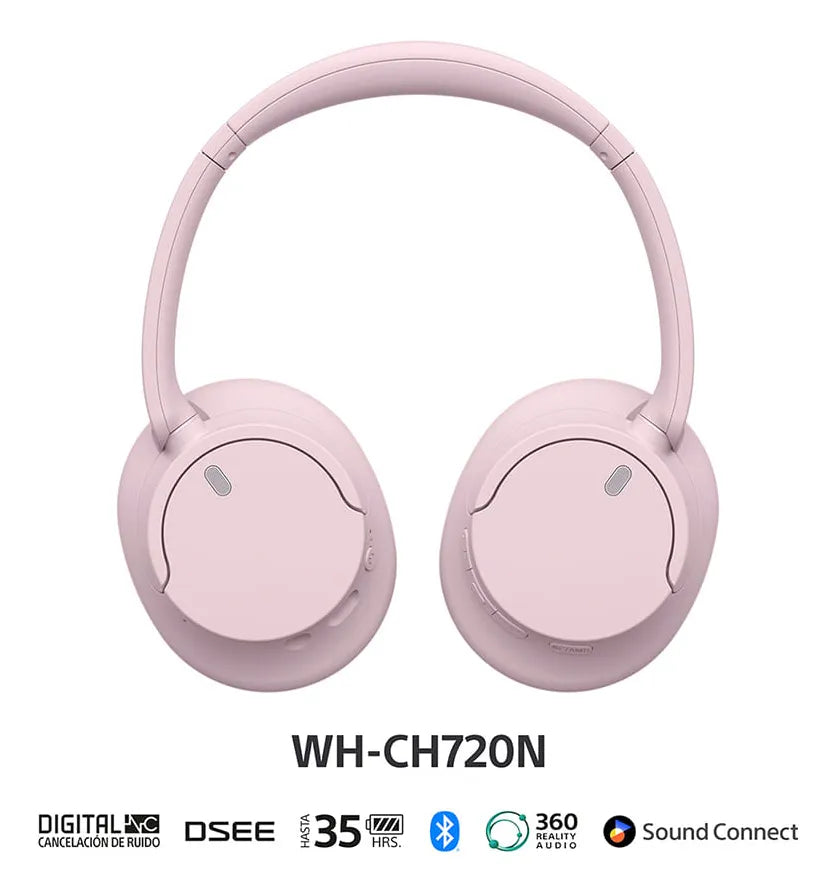 Audífonos Inalámbricos Con Noise Cancelling Wh-ch720n Color Rosado