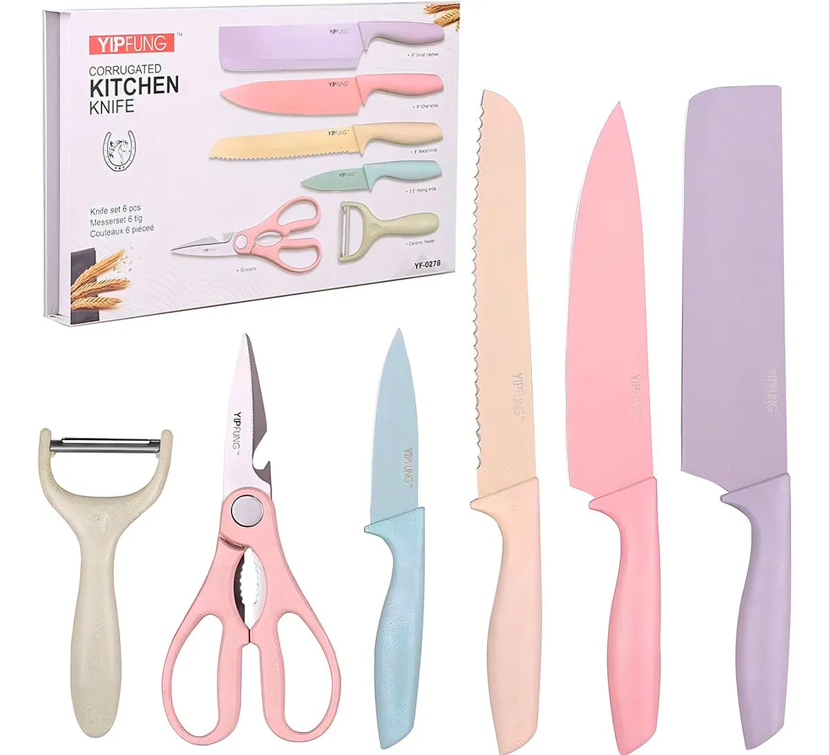 Juego de cuchillos de chef de colores Top Scissors en colores modernos