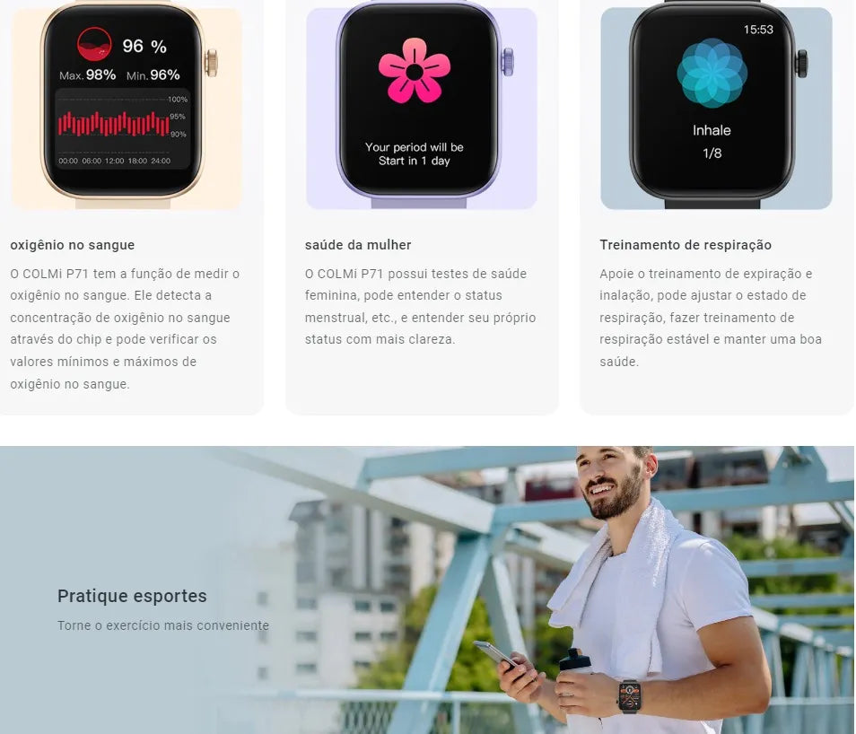 Smartwatch Colmi P71 Negro Ss