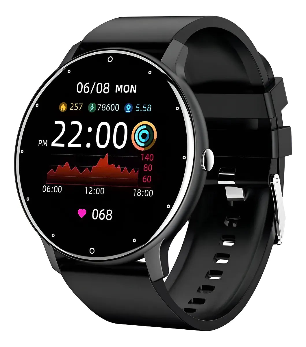 Smartband Lige ZL02D display de 1.39" con correa de silicona con correa color negro