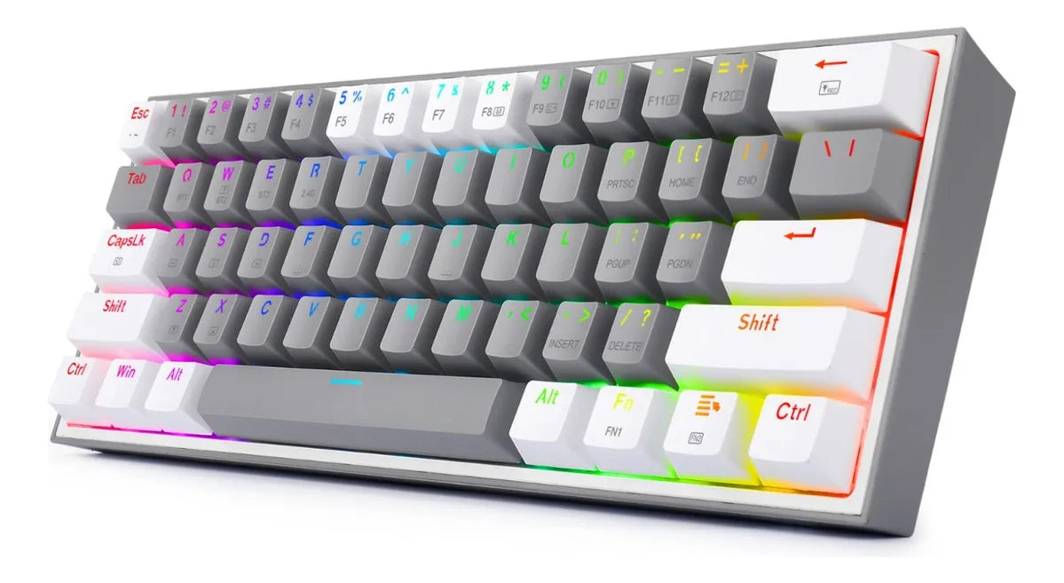Teclado Bluetooth Redragon Fizz K616 Rgb Gris Blanco Español Idioma Español España