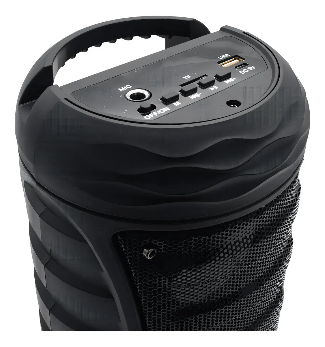 Parlante Recargable 15w Rms Con Micrófono Alámbrico Color Negro