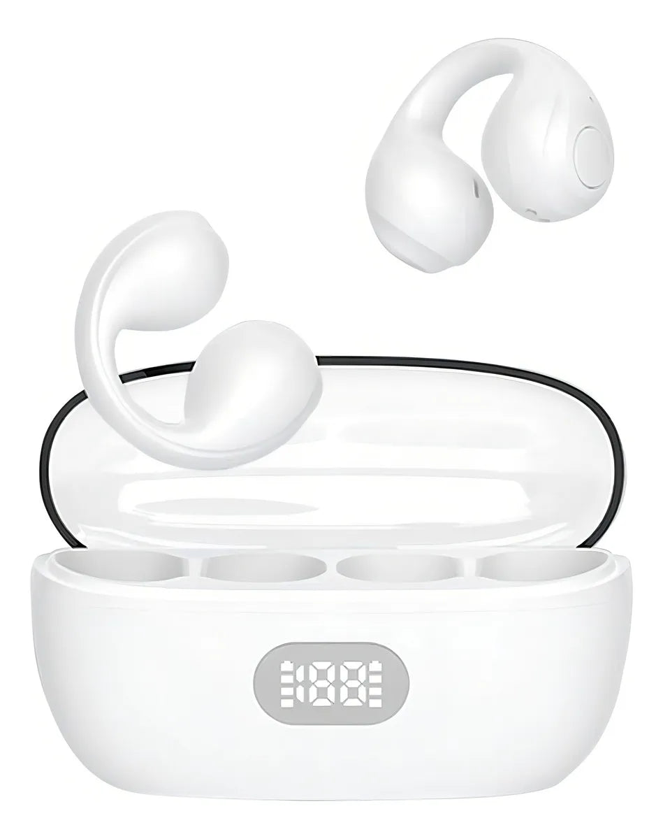 Audífonos Conducción Ósea De Clic Inalámbricos Bluetooth Color Blanco
