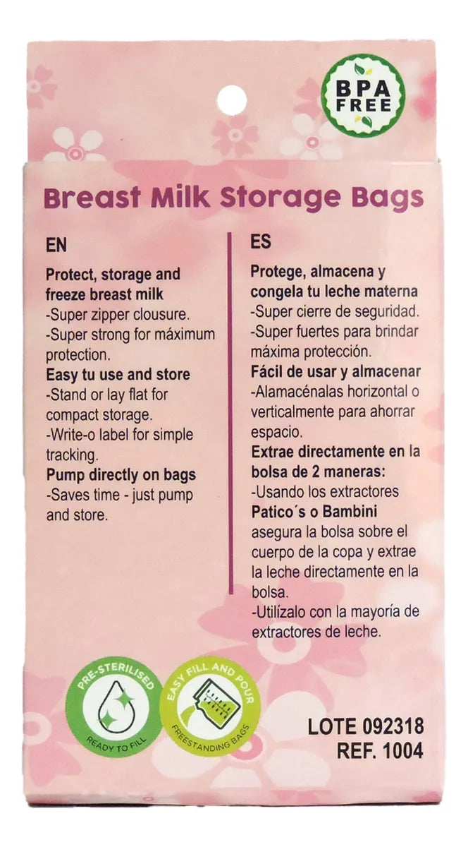 Bolsas Almacenamiento Recolectoras Leche Materna Paticos 20