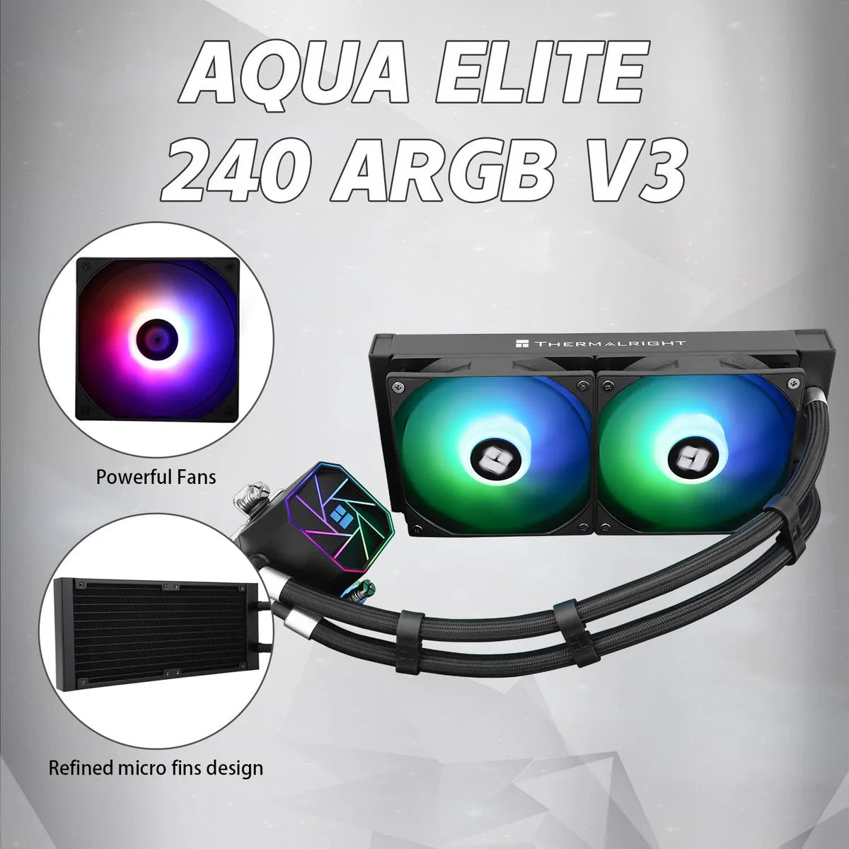 Refrigeración Liquida Thermalrlght Aqua Elite 240 V3 Negro