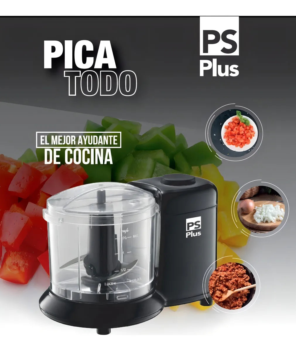 Procesador De Alimentos Picatodo Plus Solutions Color Negro