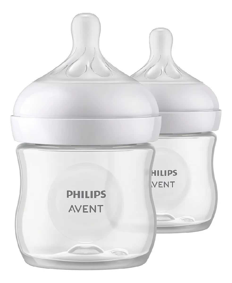 Set X2 Teteros Biberon Avent 4 Onz Anticólico Natural Color Transparente