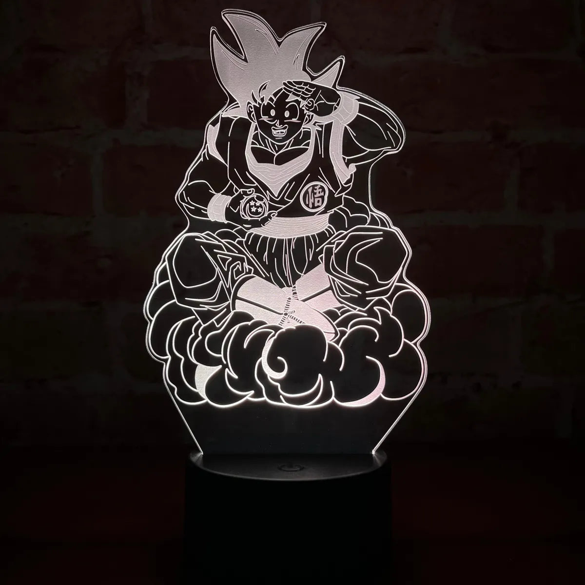 Lámpara De Noche 3d Led Goku Dragon Ball Z Regalo Holograma Negro