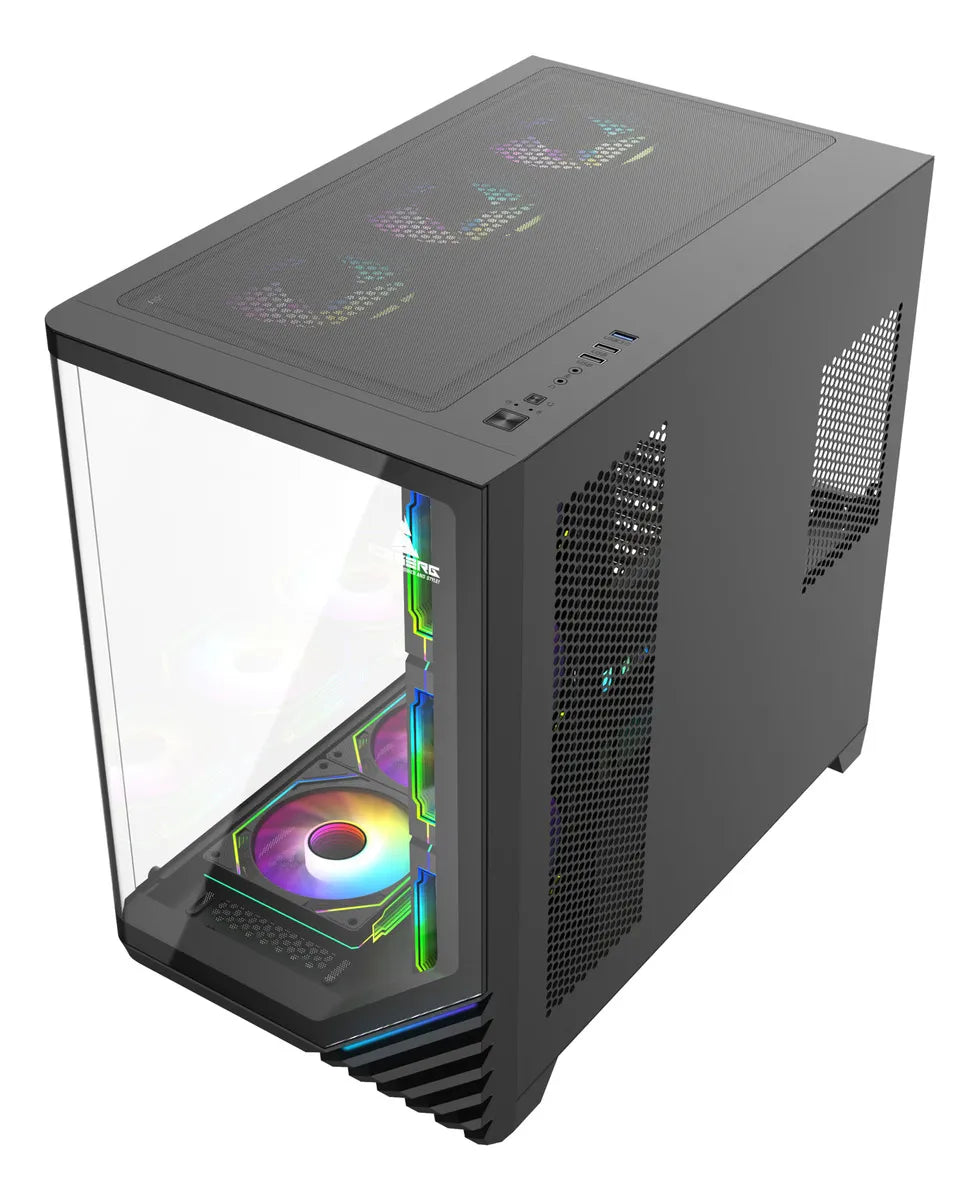 Gabinete Gamer Iceberg Crystal Wave L 7 Fans Negro