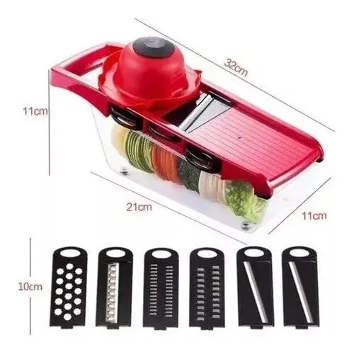 Cortador De Cocina Rallador De Verduras Mandoline 6 En 1 Gris