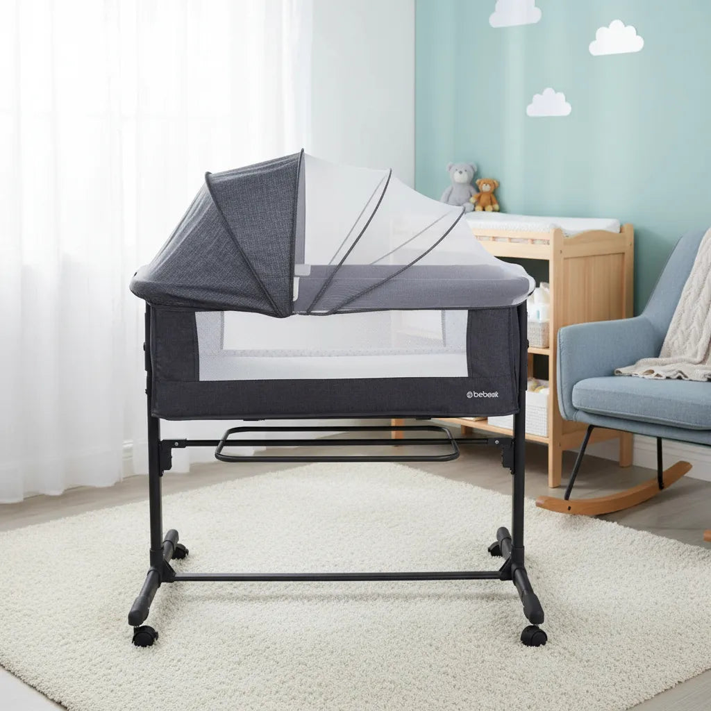 Cuna Colecho Bebesit Side By Side Con Mosquitero Negro