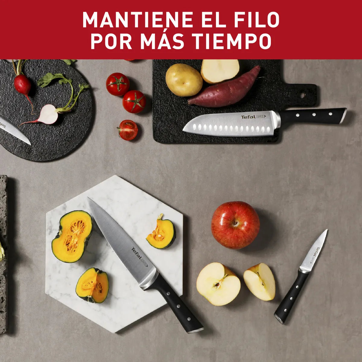 Cuchillo para Pelar TEFAL Ice Force 9cm Negro