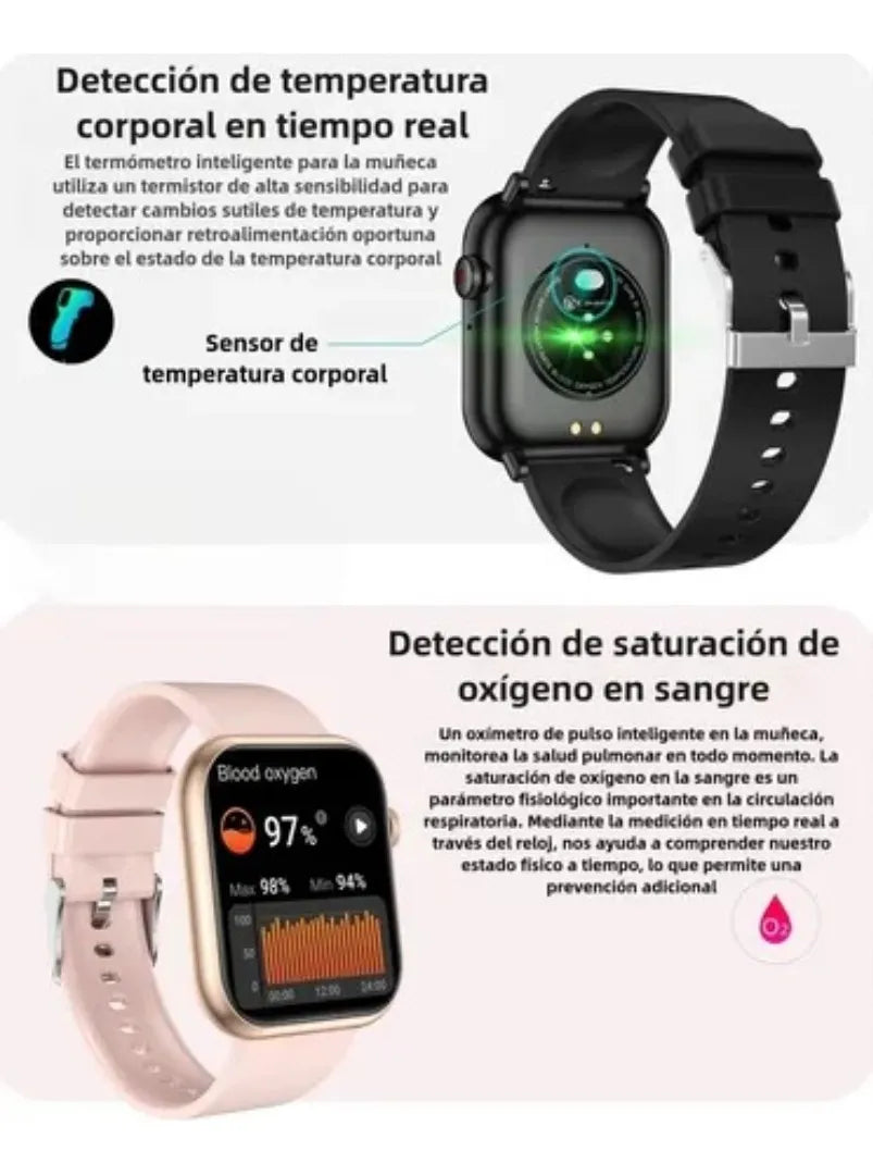 Smartwatch Ultra Display De 1.99 Con Correa De Gel Silicona Negro Negro