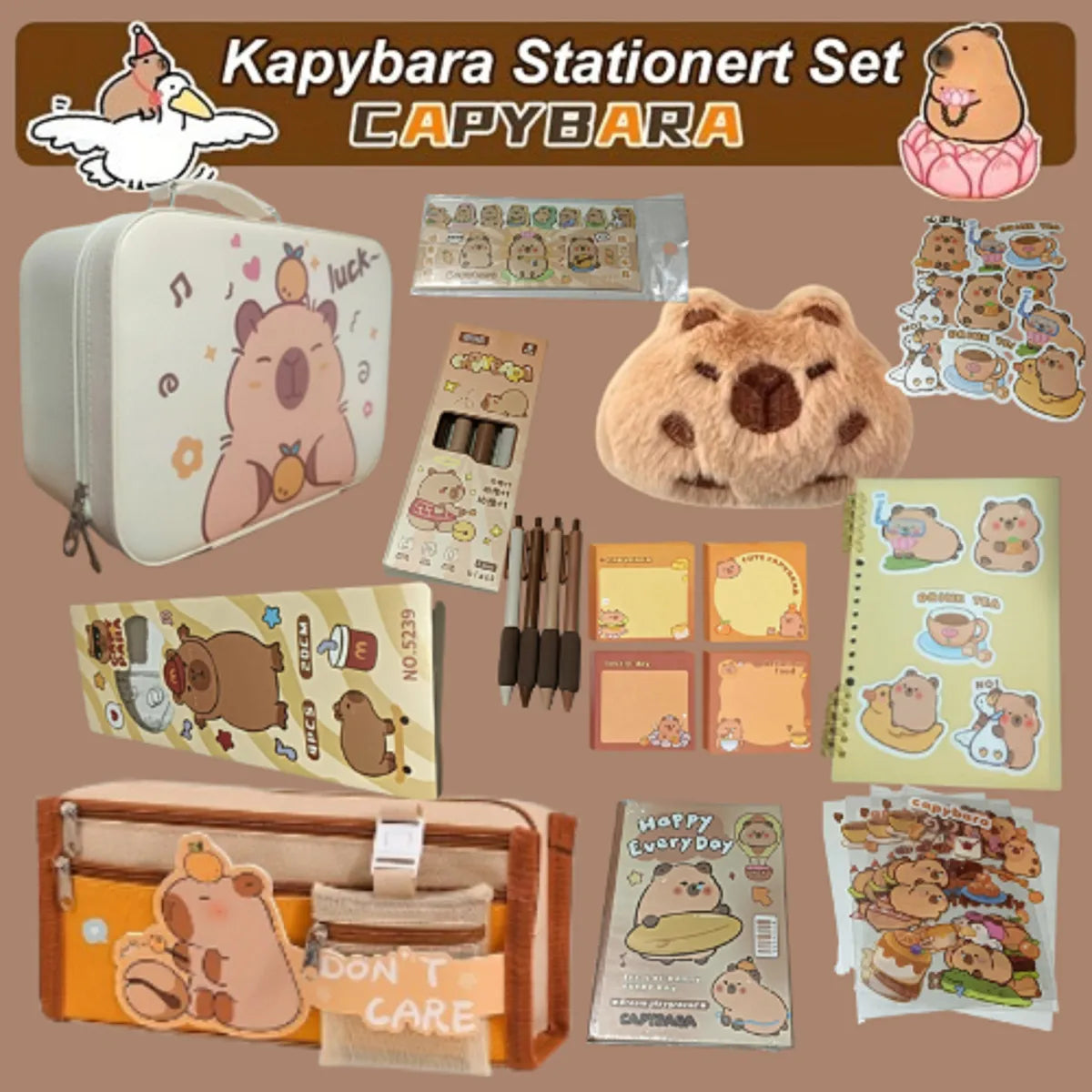 Kit Escolar Oficina Chigüiro Papelería Capibara Regalo Cumpl
