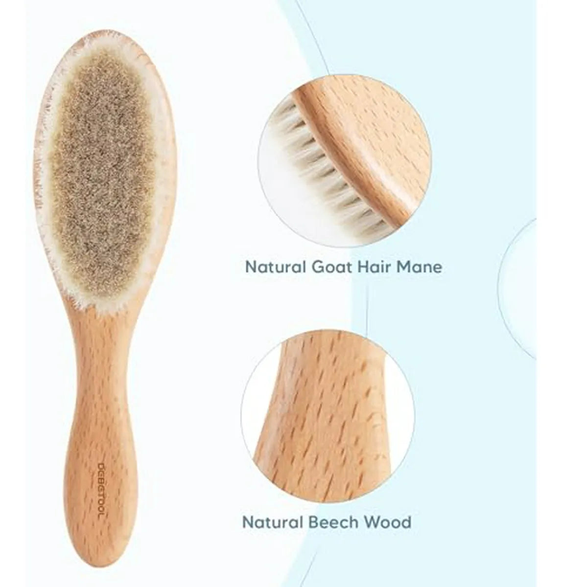 Set De Cepillo Y Peine De Madera Para Bebés - Suave Y Efecti