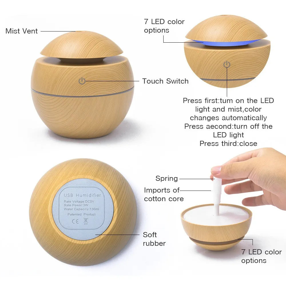 Humidificador Mini Umidificador Umidificador De Ar Mini Umid - Marrón Claro