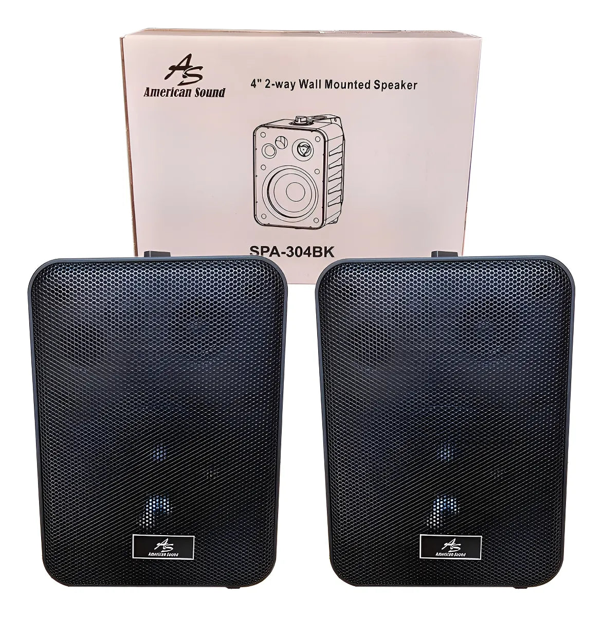 Parlante 4 Pulgadas 2 Vias 20w Mas Soporte American Sound Negro