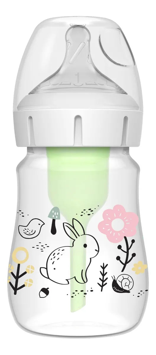 Tetero Boca Ancha 5 Oz Decorado Jardin Recien Nacidos Dr Bro Color Rosa Pálido