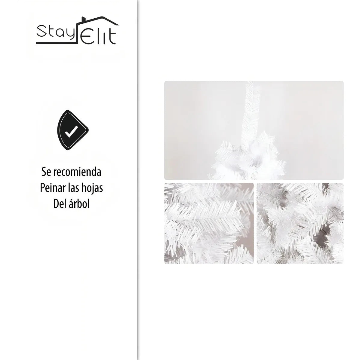 Árbol De Navidad Pino Navideño 1.90 M Grande Con Soporte Color Blanco