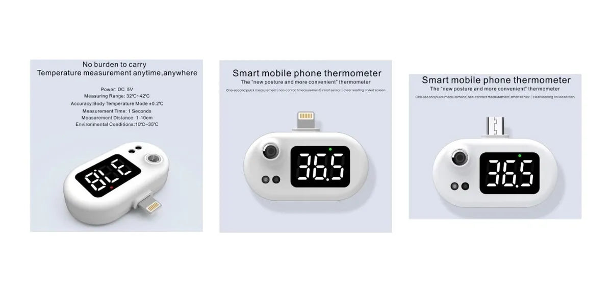 Mini Termómetro Digital Para Teléfono Móvil Con Pantalla Led