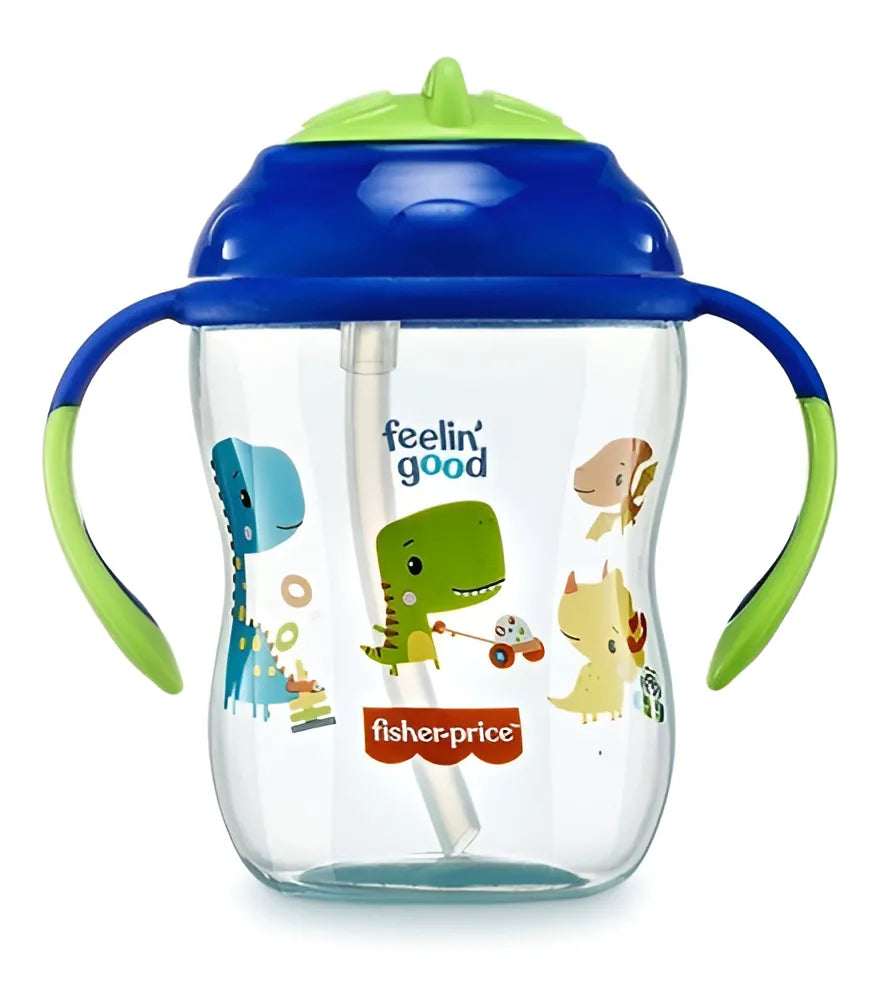 Vaso de entrenamiento Fisher Price con pajita blanda y pajita, 270 ml