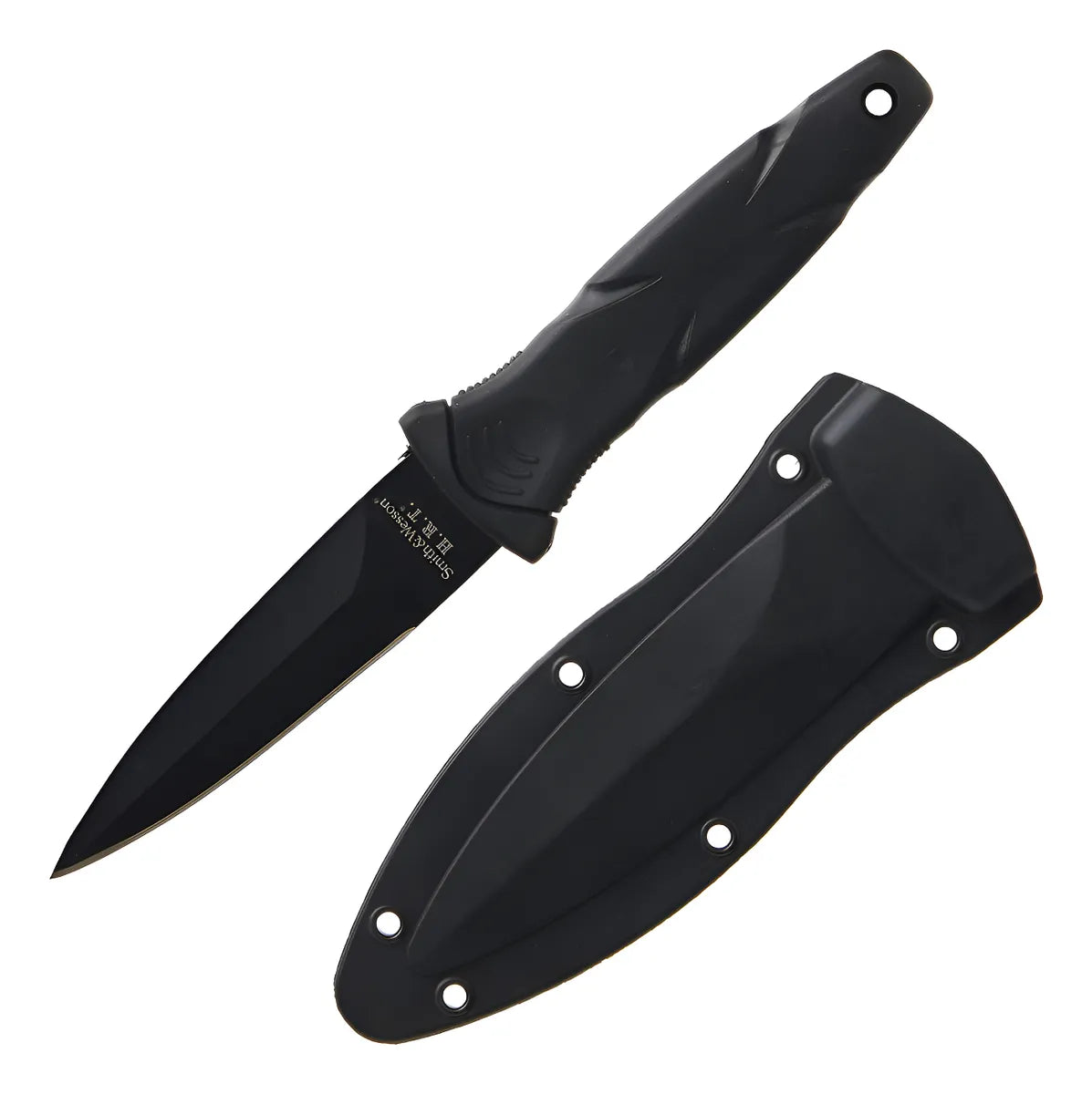 Cuchillo Tactico De Cuello Daga Smith And Weason Hrt Puñal Negro
