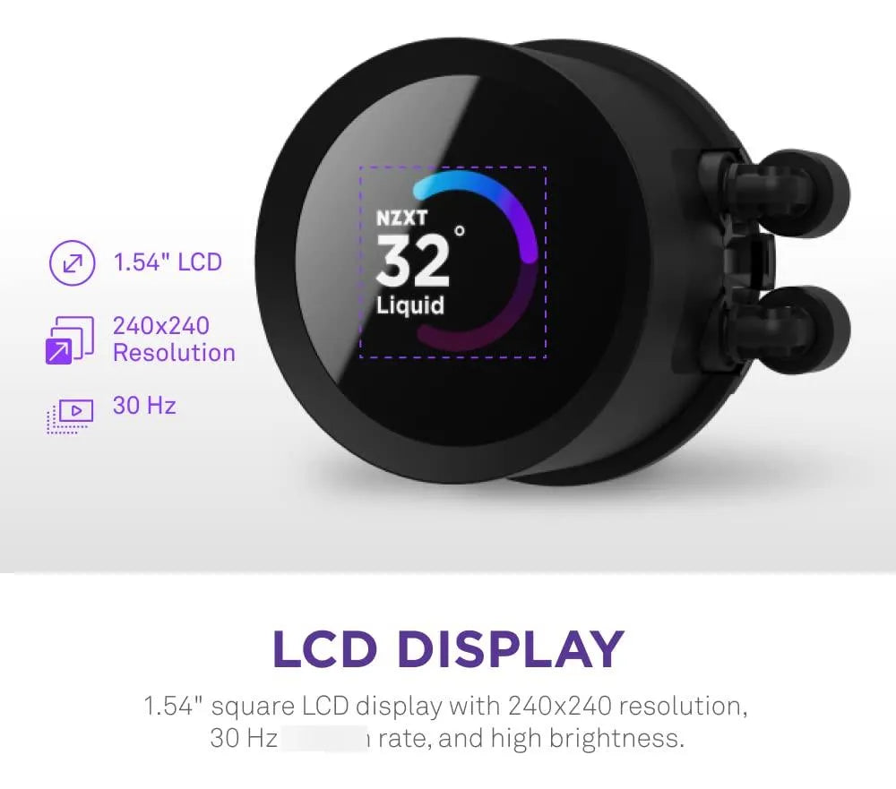 Nzxt Kraken 240 Rl-kn-240-b1 Enfriador Líquido De Cpu Aio De