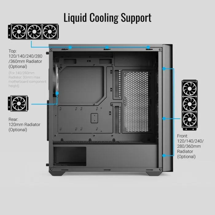 Gabinete Gamer Aerocool D502a Negro 4 Ventiladores Argb