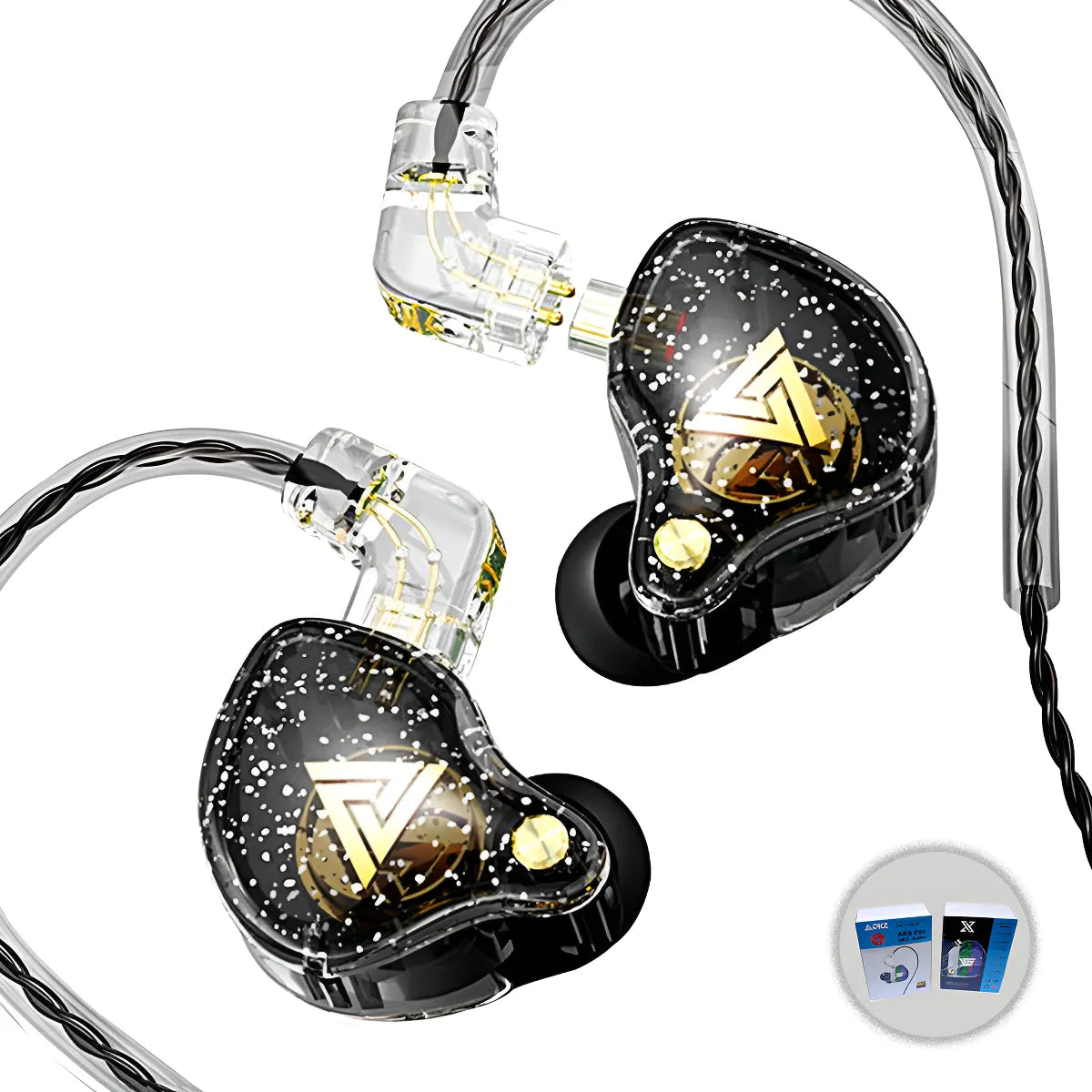 Auriculares Qkz Ak6 Pro Mic Inear Stage Retur de color negro