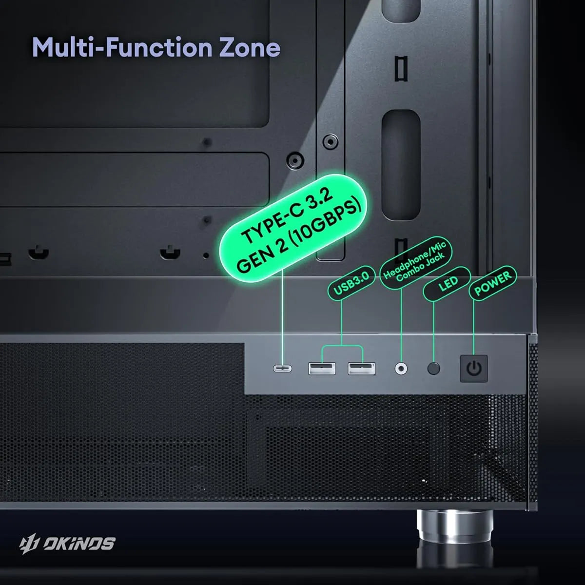 Caja Pc Aqua 3 Micro Atx Negra Argb Vidrio Templado