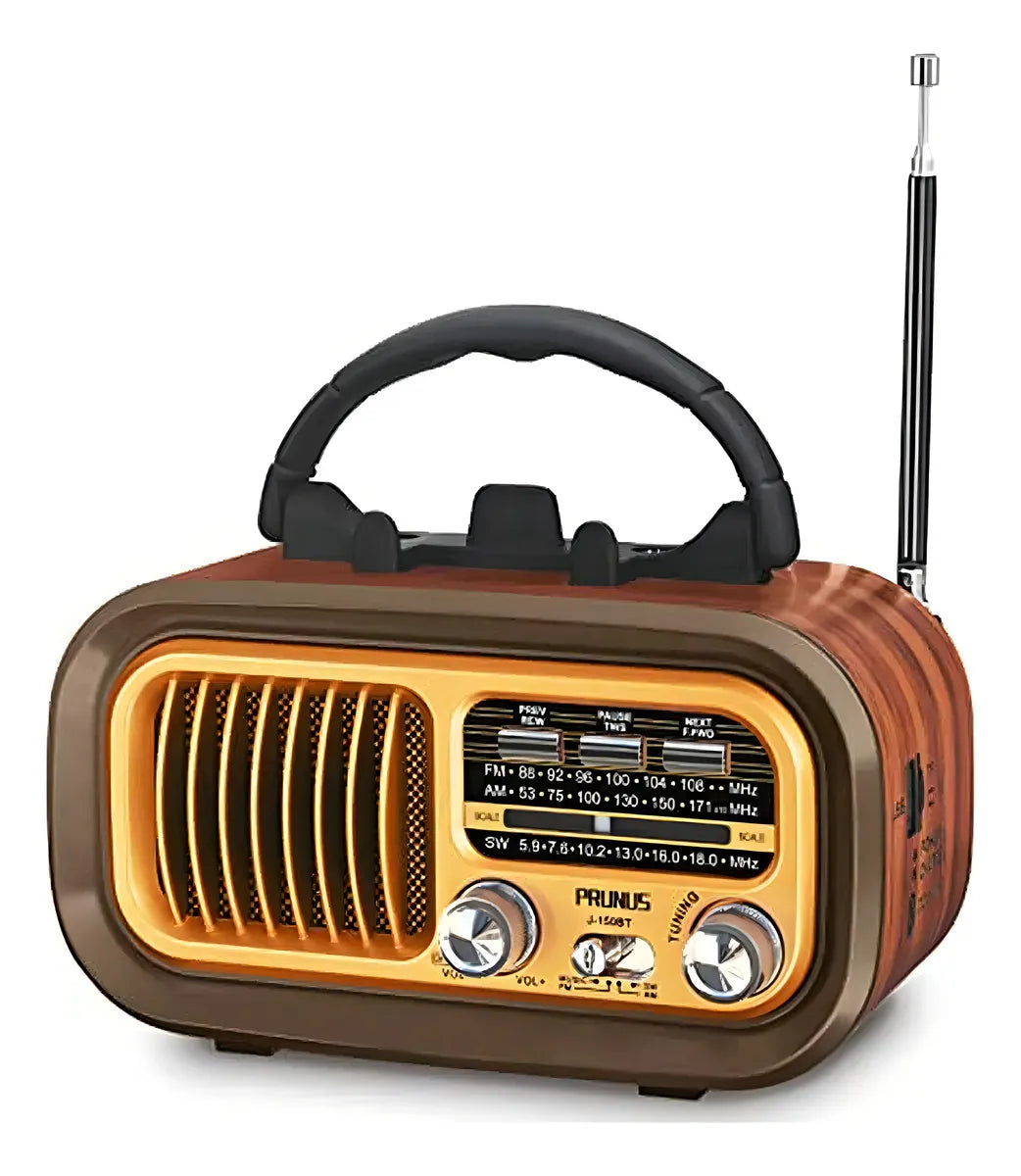 Radio Recargable Bluetooth Am Fm Parlante Usb Retro Mp3 Color Marrón Claro 110