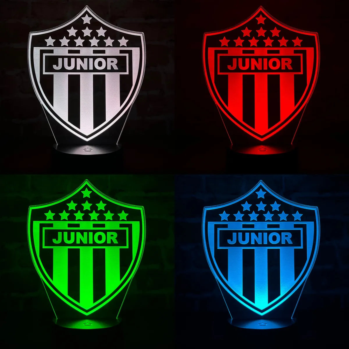 Lámpara De Noche Led Junior Holograma Decoración Regalo Negra