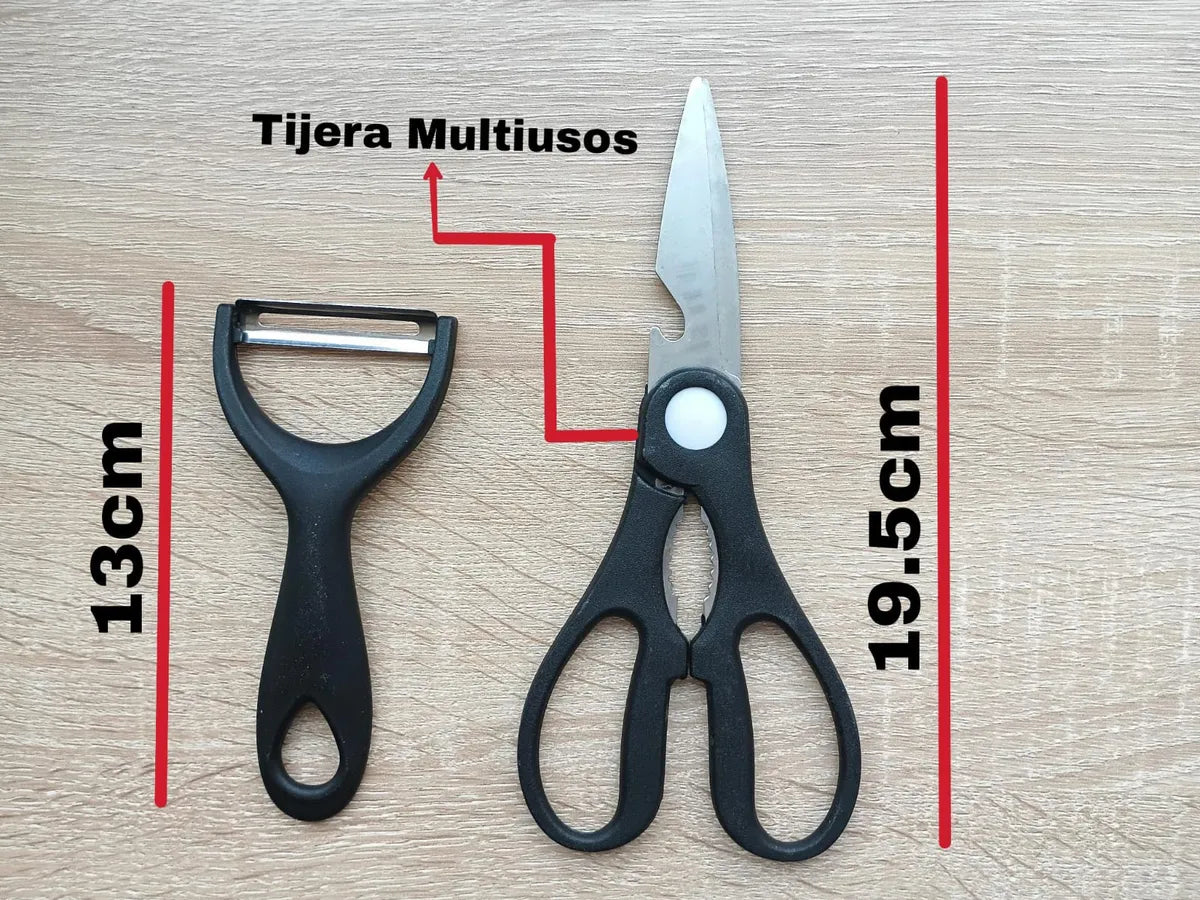Set De Cuchillos Juego X6 Piezas Color Negro